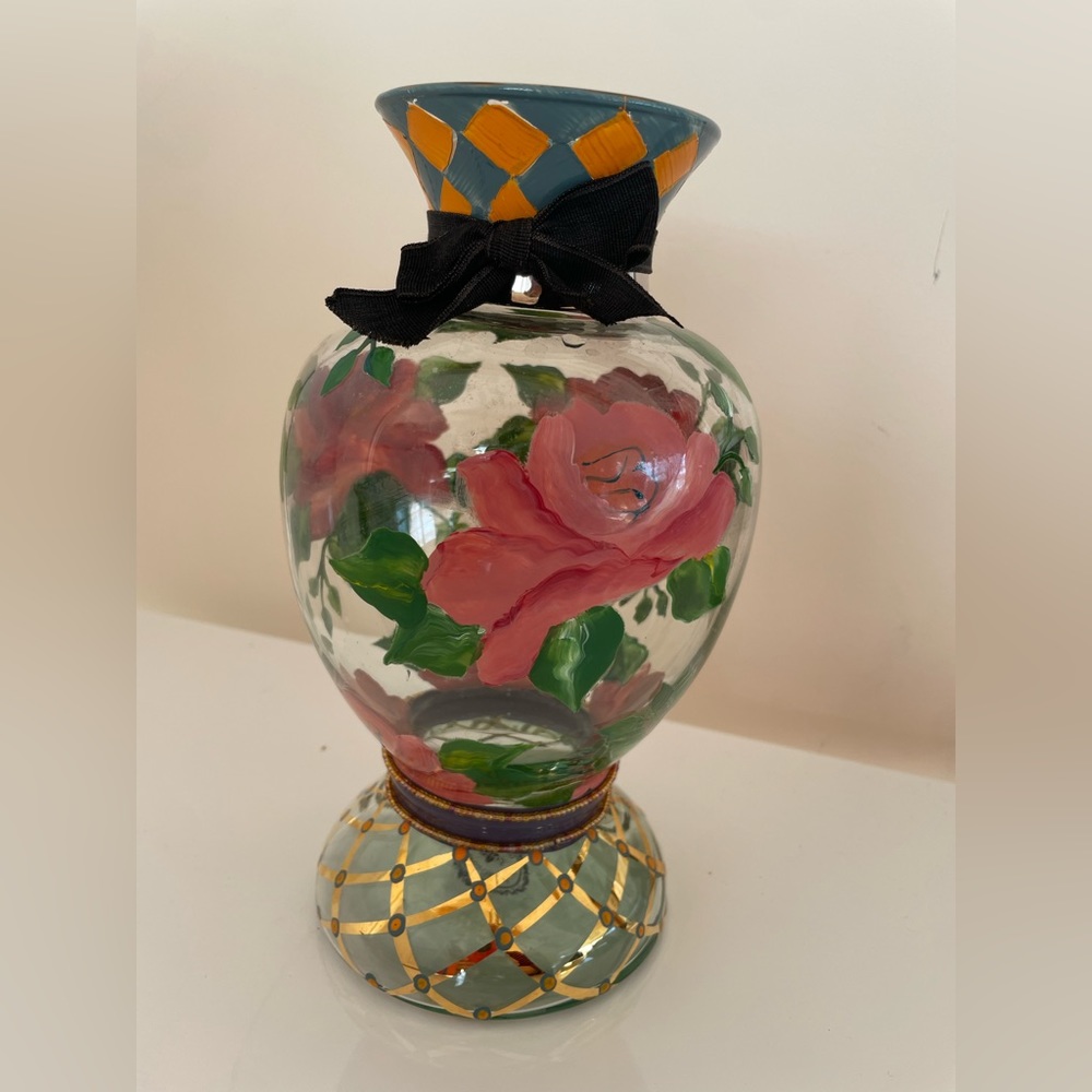 MacKenzie Childs glass vase 1983.